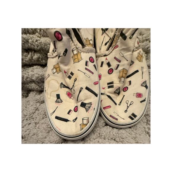 Vans Asher makeup print cream slip ons size 9 - Picture 3 of 6